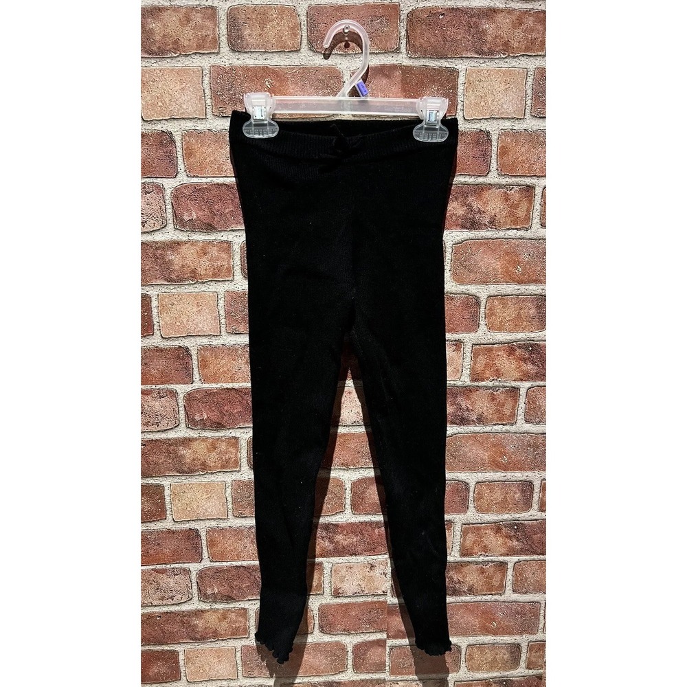 Zara Kids Girl's Black Knit Stretch Leggings W Elastic Waist Size 11/12‎